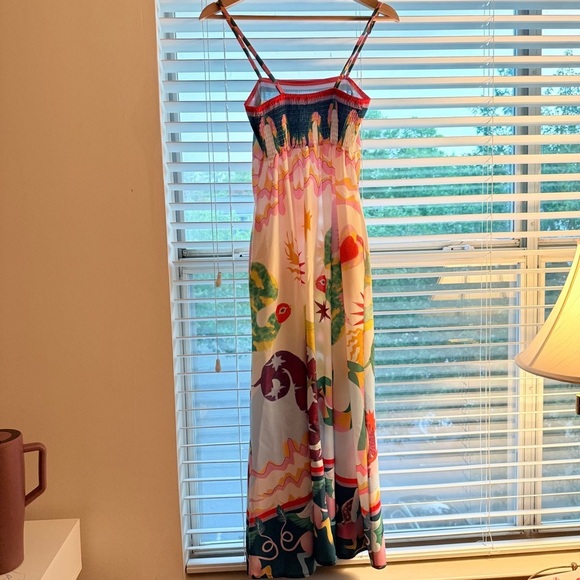 Whimsical Colorful Maxi Dress | Size Small | Linen Blend - Picture 4 of 5